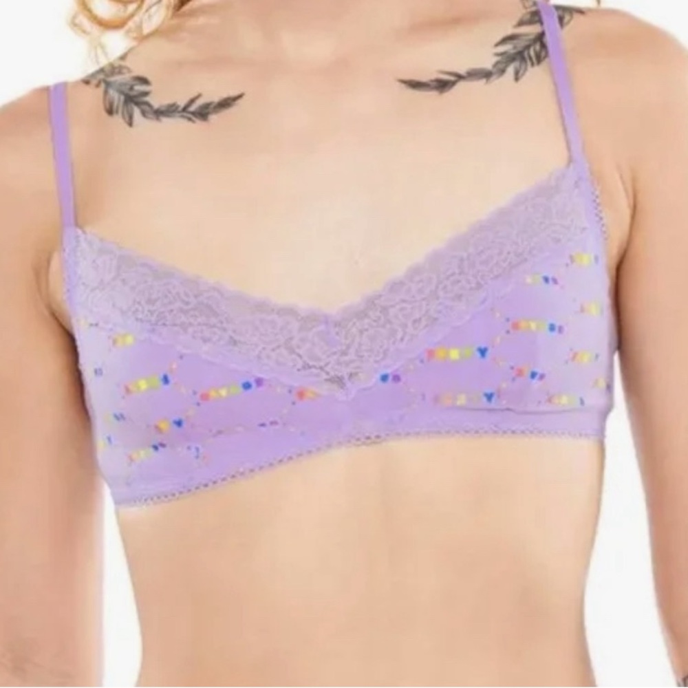 Savage X FENTY Bralette Lavender Rainbow Logo 🌈